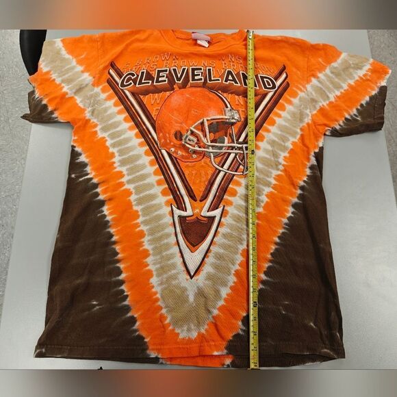 Vintage 90s Cleveland Browns Tie Dye Double Sided VTG Shirt Mens L Made In USA - Picture 5 of 6